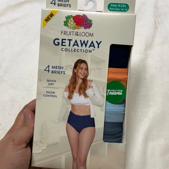 Fruit of the Loom Women's Getaway Collection, Cooling Mesh Brief Underwear, 4-Pa - Picture 2 of 4